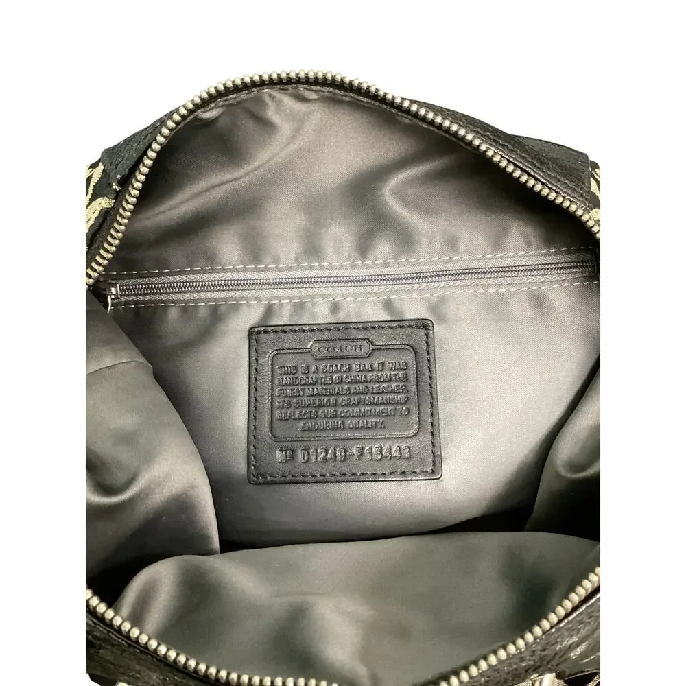 Coach Bag Ashley Satchel Black & Silver F15443